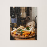 Rustic Vin Cheese Platter Tasty Food Pussel<br><div class="desc">Den här smakliga tittar designen har en rustik inställning av vin och ost #food #tasty #gastronomy #ost #vin #walnut #rustic #crackers #roligt #play #presenter #helgdagar #christmas #stockingstuffers #secretSanta #winelover</div>