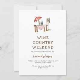 Rustic Vin Land Bachelorette helg Inbjudningar