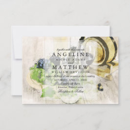 Rustic Vin Themed Vineyard Wedding bjudande Inbjudningar