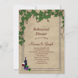Rustic Vin Vineyard Bröllop Inbjudningar