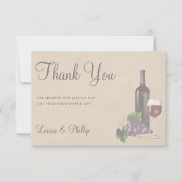 Rustic Vin Vineyard Bröllop Tack Kort