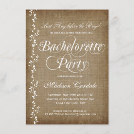 Rustic Vines Bachelorette-partiets inbjudningar