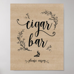 Rustic Vines Bröllop Cigar Pub-tecken Poster