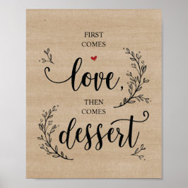 Rustic Vines Bröllop Dessert-skylt Poster