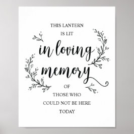 Rustic Vines Bröllop Memorial (lantern)-tecken Poster
