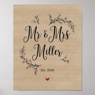 Rustic Vines Mr. och Miller.. Poster