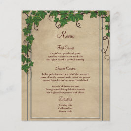 Rustic Vineyard Barn Script Bröllop Menu