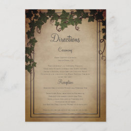 Rustic Vineyard Bröllop Ceremony Directions Tilläggskort