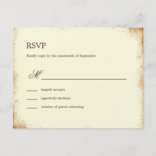 Rustic Vineyard Bröllop OSA Card - Brown Kort