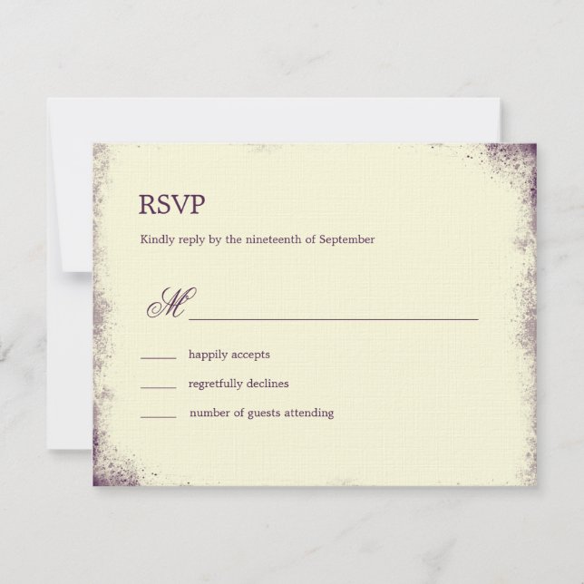 Rustic Vineyard Bröllop OSA Card - Lila (Framsida)
