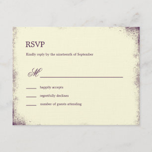 Rustic Vineyard Bröllop OSA Card - Lila Kort