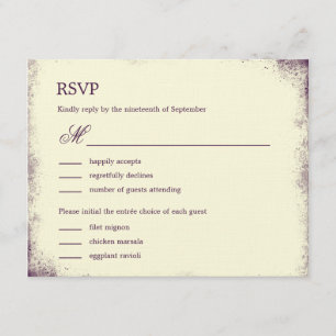 Rustic Vineyard Bröllop OSA with Menu - Lila Kort