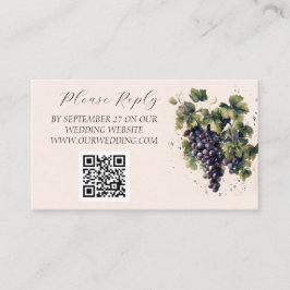 Rustic Vineyard Destination Grapes Bröllop Tilläggskort