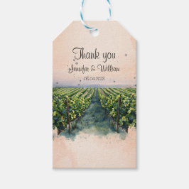 Rustic Vineyard Destination Italien Bröllop Presentetikett