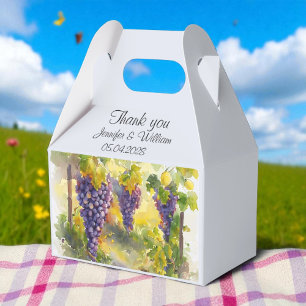 Rustic Vineyard Grapes Lemons Italien Bröllop Presentaskar