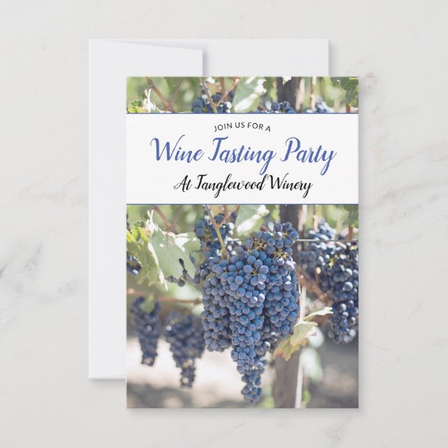 Rustic Vineyard Vin Tasting Party Inbjudningar (Framsida)