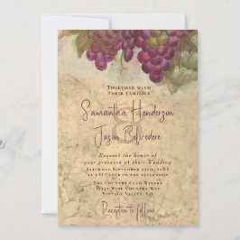 Rustic Vineyard Watercolor Elegant Wedding Inbjudningar