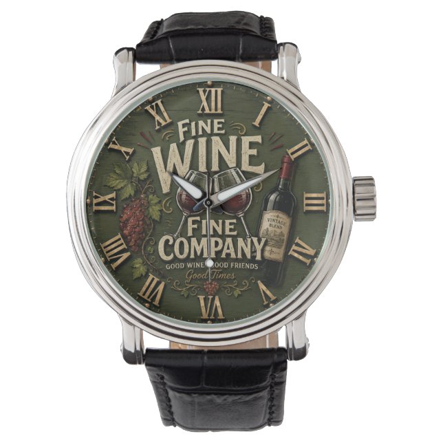 Rustic Vineyard Wine Lover Armbandsur (Framsida)