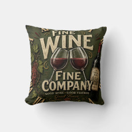 Rustic Vineyard Wine Lover Kudde