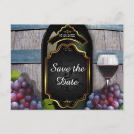 Rustic Vineyard Winery Bröllop spara datum Meddelande Vykort