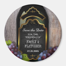 Rustic Vineyard Winery Save Date Bröllop Magnet