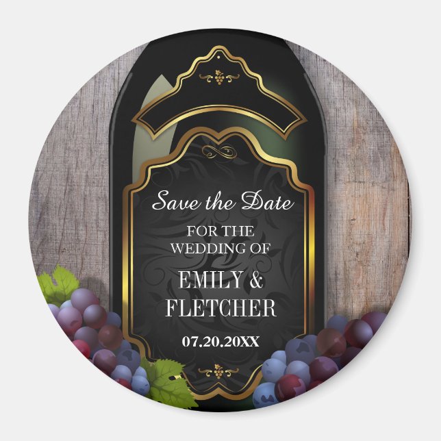 Rustic Vineyard Winery Save Date Bröllop Magnet (Framsidan)