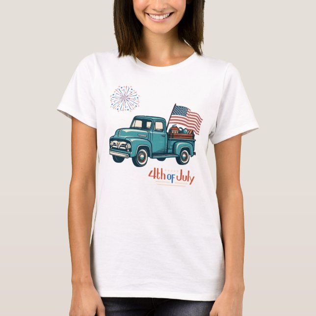 Rustic/vintage 4 juli t shirt (Framsida)