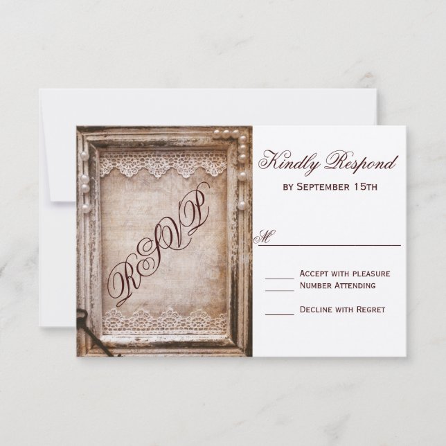 Rustic Vintage Antique Brown Ram Bröllop OSA (Framsida)