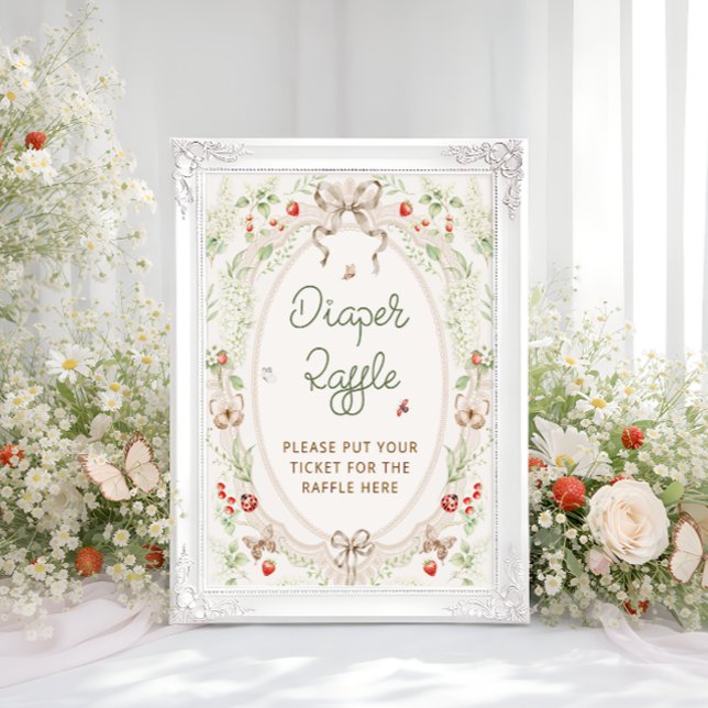 Rustic Vintage Baby Shower Diaper Raffle Poster (Skapare uppladdad)