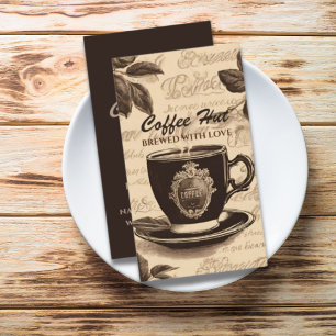 Rustic Vintage Barista Coffee Shop Cafe Visitkort