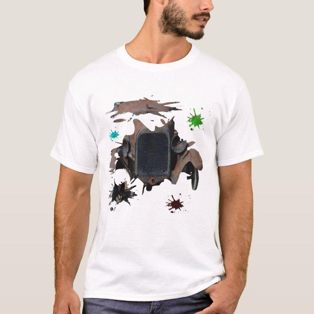 Rustic Vintage bil Grunge Art. T Shirt (Framsida)