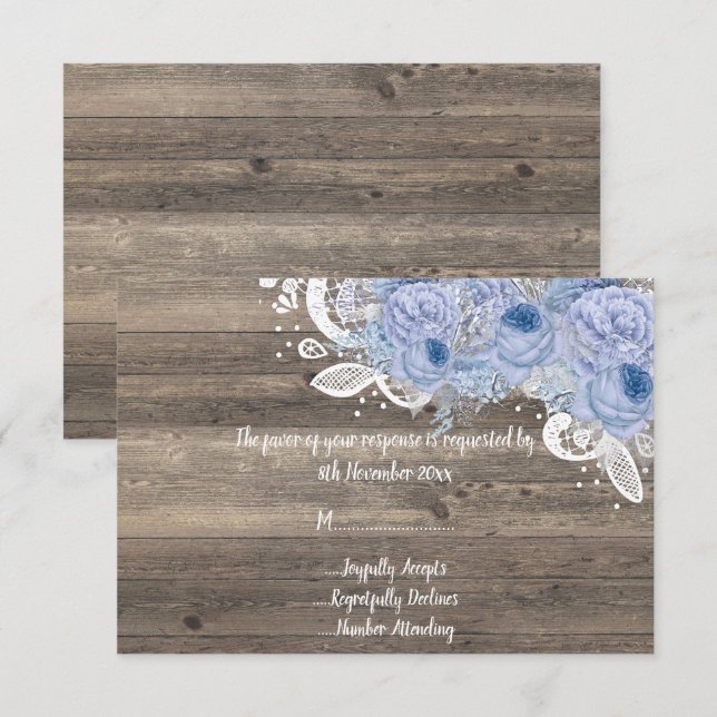 Rustic vintage blommigt Lilac Bouquet OSA Inbjudningar (Fram/baksida)