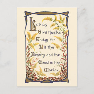 Rustic Vintage Blommigt, Thanksgiving, verse Helg Vykort