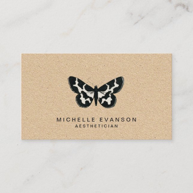 Rustic Vintage Butterfly Logotyp Visitkort (Framsida)