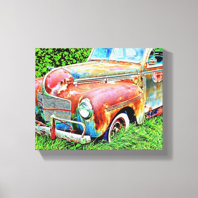 Rustic Vintage Car Canvas (Framsida)
