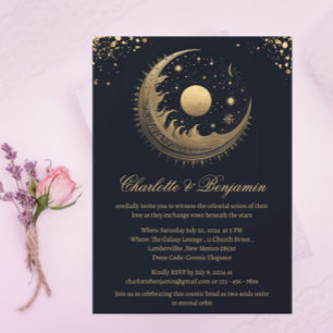 Rustic Vintage Celestial Bröllop Inbjudningar