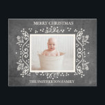Rustic Vintage Chalkboard Photo God jul Helg Vykort<br><div class="desc">Cute Rustic vintage chalkboard "God jul" (eller vilken hälsning som helst som du vill ha) personlig för fotohälsningskort för familjen med ett favoritfoto och din familj namn.</div>
