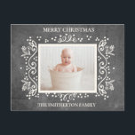 Rustic Vintage Chalkboard Photo God jul Helg Vykort<br><div class="desc">Cute Rustic vintage chalkboard "God jul" (eller vilken hälsning som helst som du vill ha) personlig för fotohälsningskort för familjen med ett favoritfoto och din familj namn.</div>