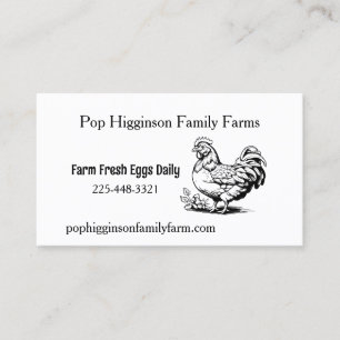 Rustic Vintage Chicken Farm Visitkort