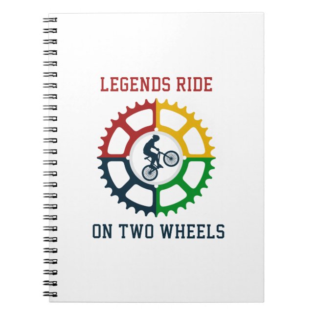 Rustic Vintage Cycling Spiral Anteckningsbok (Framsidan)