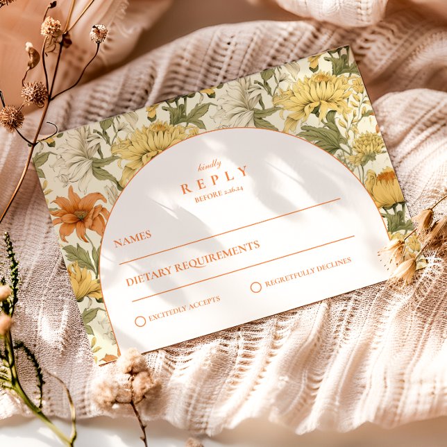 Rustic Vintage Floral Wedding OSA Kort (Skapare uppladdad)