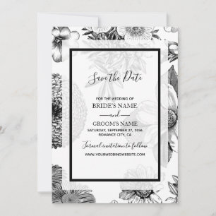 Rustic Vintage Flowers Bröllop Spara Datumet