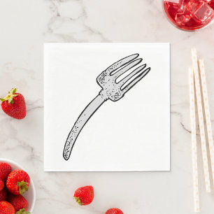 Rustic Vintage Fork Retro Cutlery Pappersservett