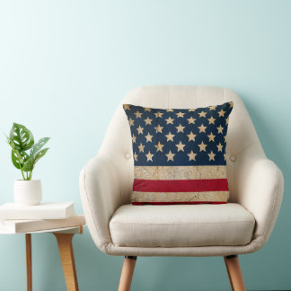 Rustic Vintage Grunge USA flagga Patriotic Kudde
