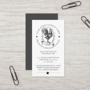 Rustic Vintage Hen Chicken Poultry Farm Visitkort
