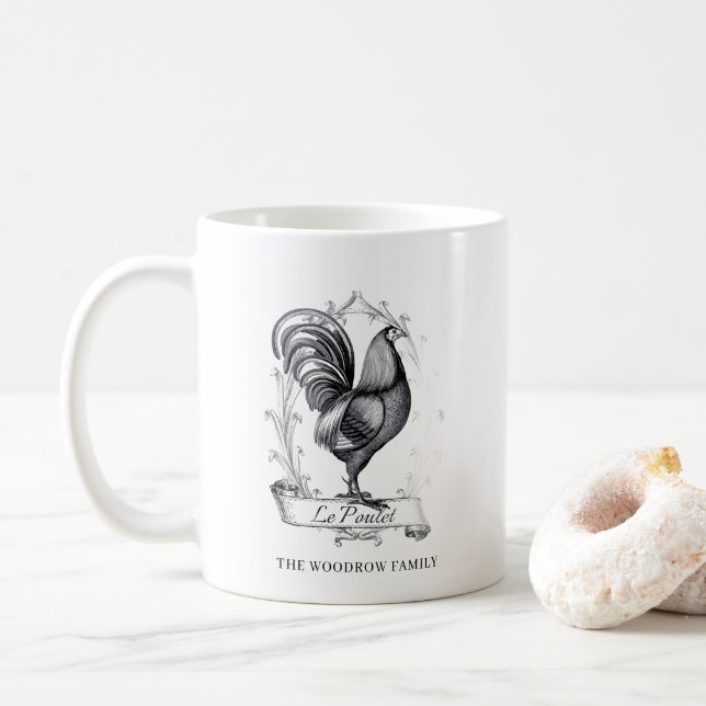 Rustic Vintage Hen Family Name Farm  Kaffemugg (Med munk)