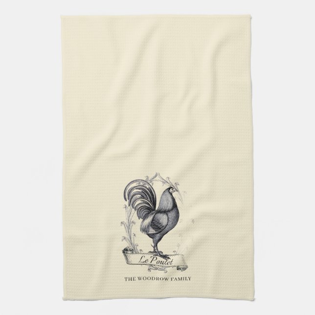Rustic Vintage Hen Family Name Farm  Kökshandduk (Vertikal)