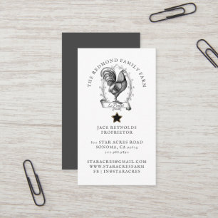Rustic Vintage Hen Jordbruk Visitkort