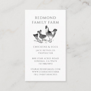 Rustic Vintage Hens Farm Visitkort