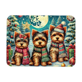 Rustic Vintage jul Terrier Yorkshire Hund Magnet